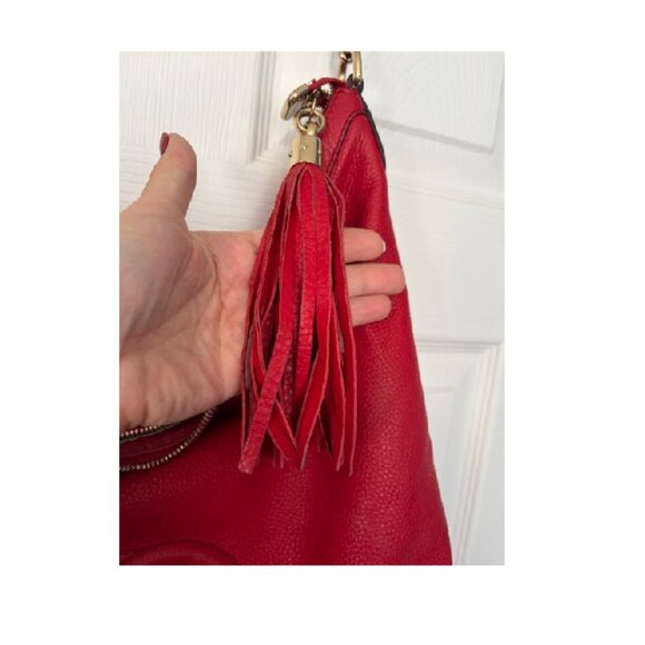 Authentic Gucci Soho red pebbled calf skin leather shoulder bag - Picture 13 of 16